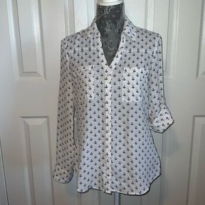 Express portofino nautical long sleeve shirt sz s